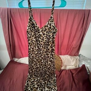 Leopard Print Slip Dress